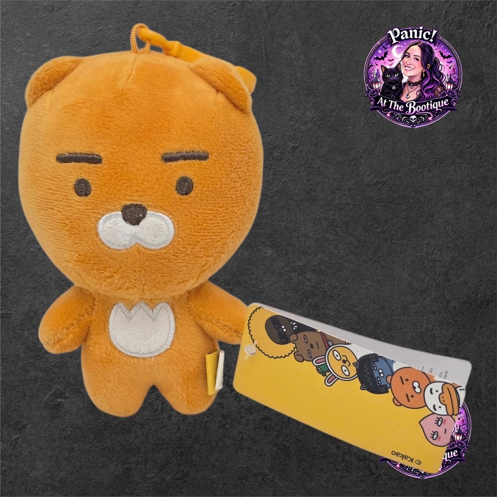 Kakao Friends Ryan Plush Keychain Doll Orange Small Bag Charm Korean Kawaii Lion